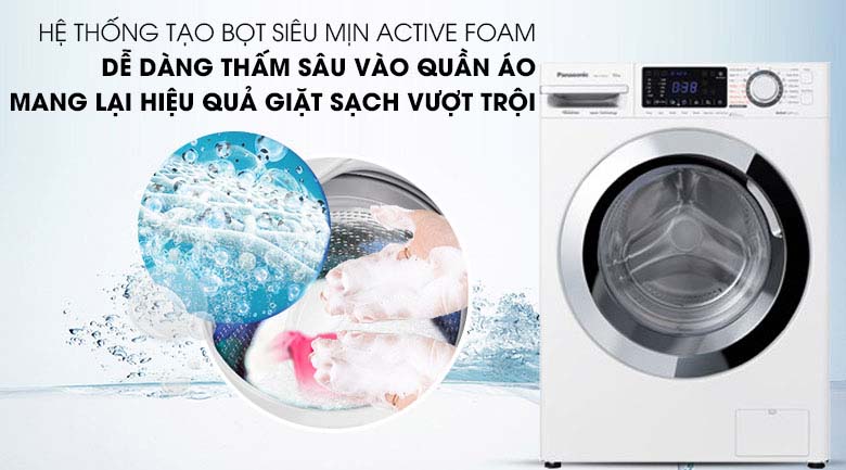 Hệ thống Active Foam - Máy giặt Panasonic Inverter 10 Kg NA-V10FG1WVT