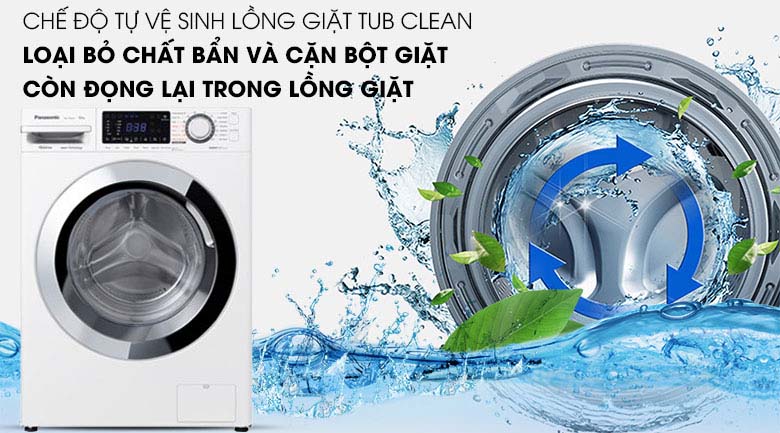 Tự vệ sinh lồng giặt - Máy giặt Panasonic Inverter 9 Kg NA-V90FG1WVT