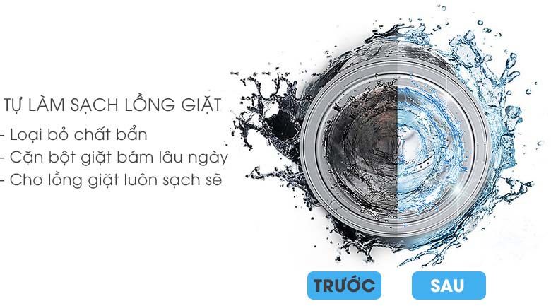 Vệ sinh lồng giặt tự động - Máy giặt Samsung Addwash Inverter 9 Kg WW90K44G0YW/SV