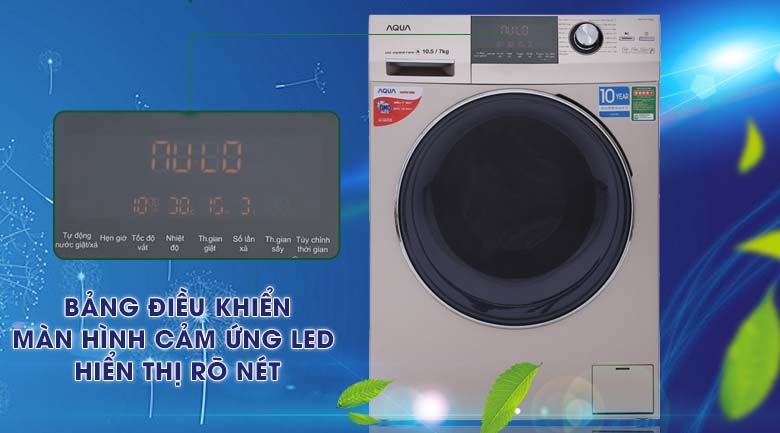 Máy giặt sấy Aqua Inverter 10.5Kg AQD-DH1050C N