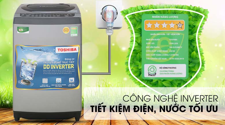 Công nghệ Inverter - Máy giặt Toshiba Inverter 9 Kg AW-DJ1000CV SK