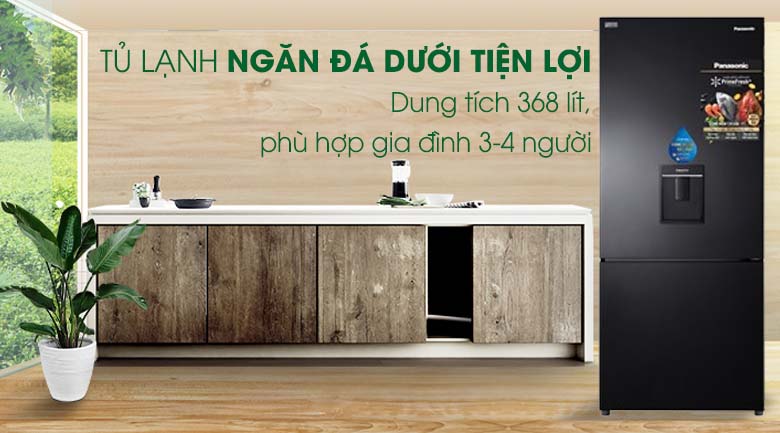 Thiết kế Tủ lạnh Panasonic Inverter 368 lít NR-BX410WKVN