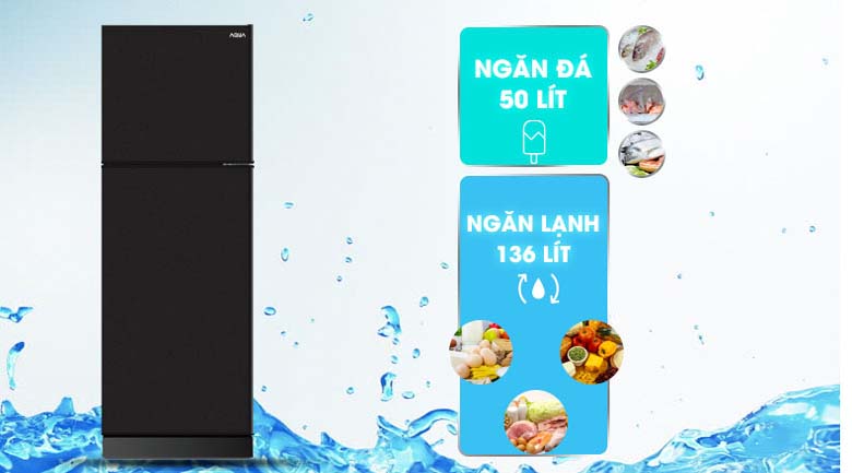 Dung tích - Tủ lạnh Aqua Inverter 186 lít AQR-T219FA