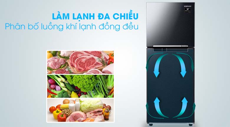 Làm lạnh đa chiều -Tủ lạnh Samsung Inverter 208 lít RT20HAR8DBU/SV