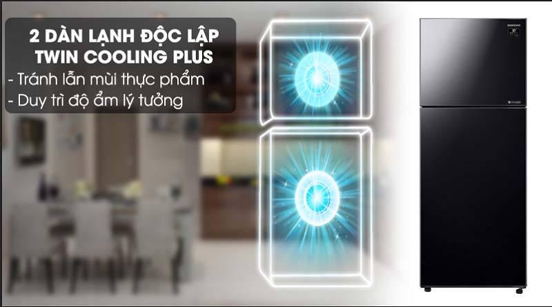 Tủ lạnh Samsung Inverter 380 lít RT38K50822C/SV-Tránh lẫn mùi thực phẩm, duy trì độ ẩm lý tưởng nhờ 2 dàn lạnh độc lập