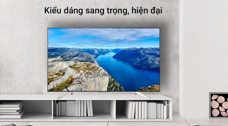 Thiết kế viền mỏng hiện đại, sang trọng trên Android Tivi Sony 4K 49 inch KD-49X8500G/S