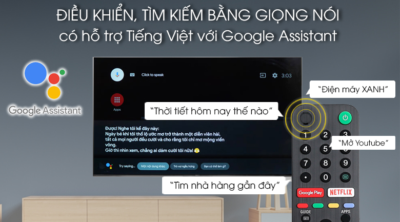 Remote thông minh - Android Tivi Sony 4K 85 inch KD-85X9500G