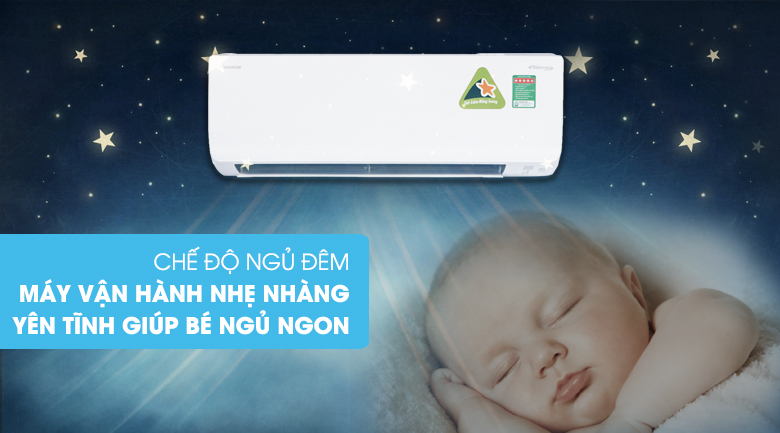 Chế độ ngủ đêm - Điều hòa 2 chiều Daikin Inverter 11900 BTU FTHF35RAVMV