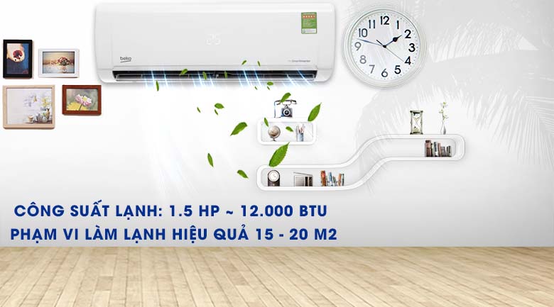 Máy lạnh Beko Inverter 1.5 HP RSVC12VY