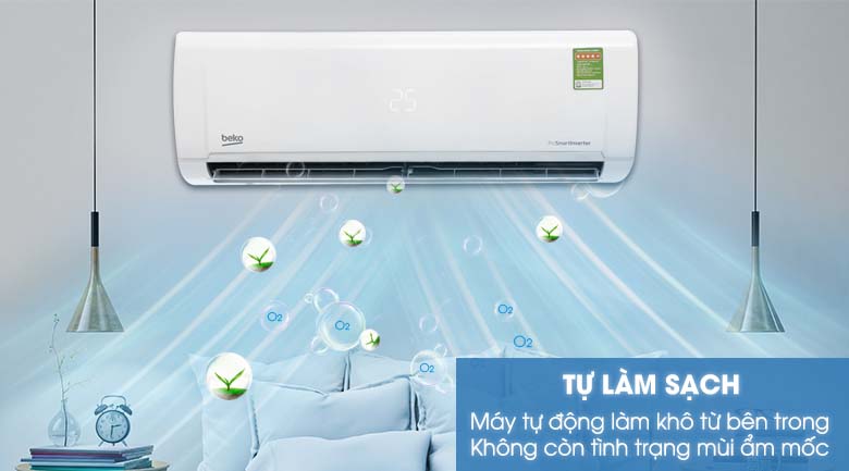 Tự làm sạch - Máy lạnh Beko Inverter 1.5 HP RSVC12VY