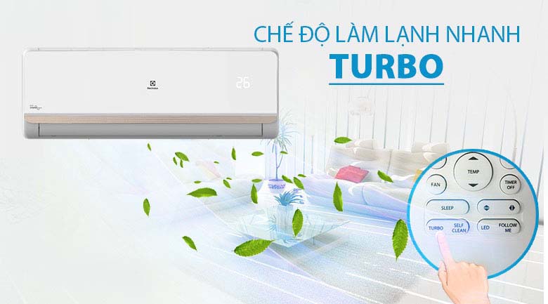 Làm lạnh nhanh Turbo - Máy lạnh Electrolux Inverter 1.5 HP ESV12CRR-C2