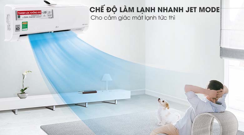 Chế độ làm lạnh nhanh Jet Mode - Máy lạnh LG Wifi Inverter 1 HP V10APF