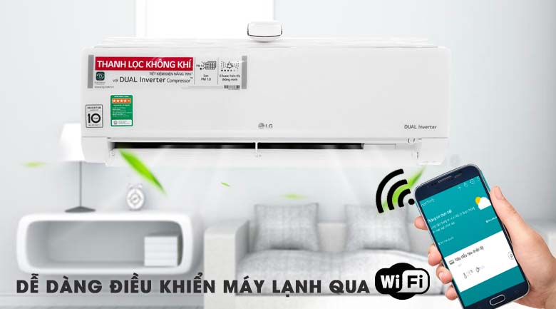 Máy lạnh thông minh - Máy lạnh LG Wifi Inverter 1 HP V10APF