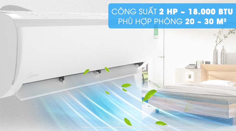 Công suất 2 HP - Máy lạnh Midea Inverter 2 HP MSFR-18CRDN8 Mẫu 2019