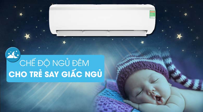 Chế độ ngủ đêm - Máy lạnh Midea Inverter 2 HP MSFR-18CRDN8 Mẫu 2019