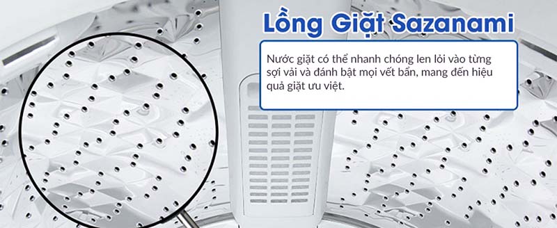 Lồng giặt Sazanami giúp giảm hư tổn