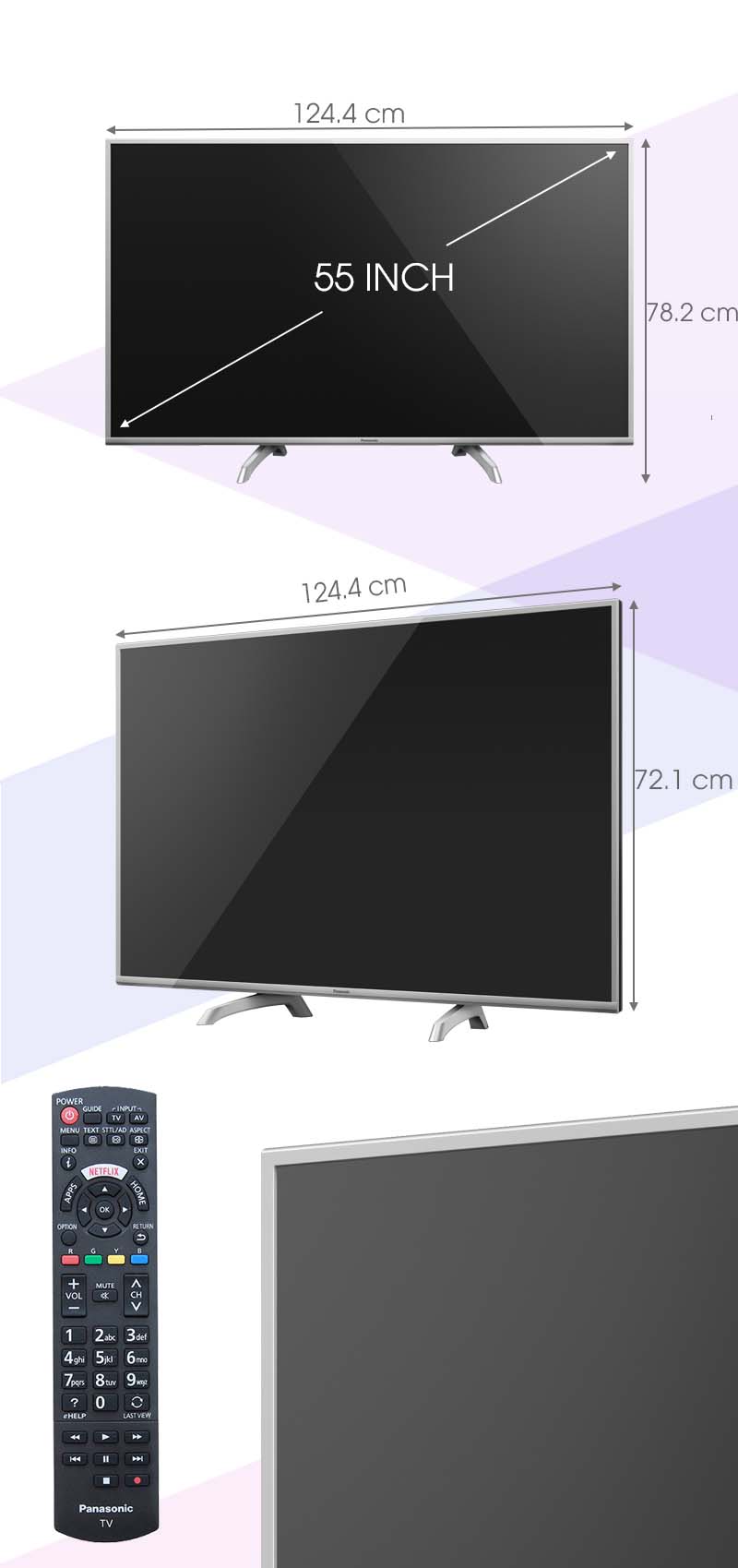 Smart Tivi Panasonic 55 inch TH-55DS630V - Kích thước tivi