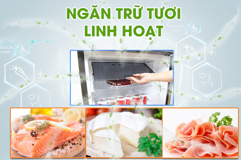 Thiết kế ngăn giữ tươi linh hoạt